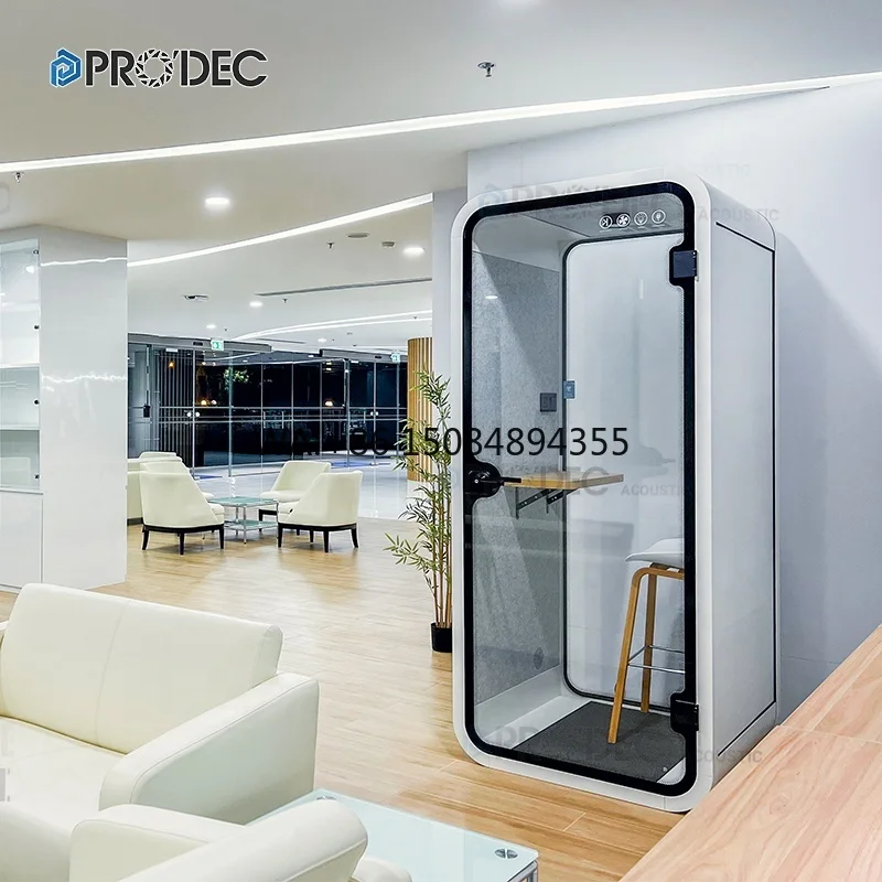 Sound Proof Sensor Light Silent Single Phone Booth