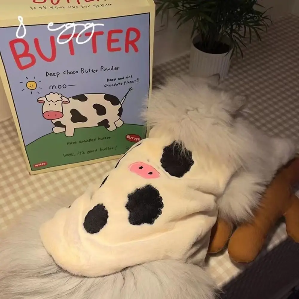 

Fashion Puppy Vest Warm Fleece Thickened Teddy Bear Coat Cow Print Warm Dog Sweater Pet Supplies