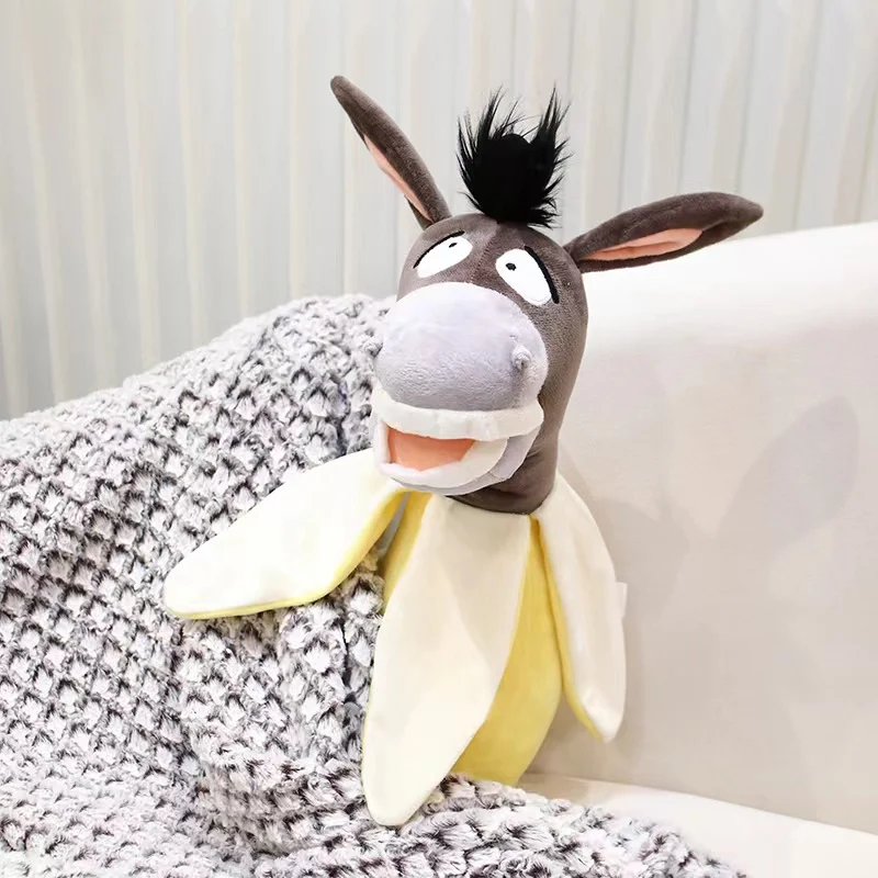 Juguete creativo de descompresión, almohada de peluche de plátano y burro, lindo y suave, transpirable, el mejor regalo