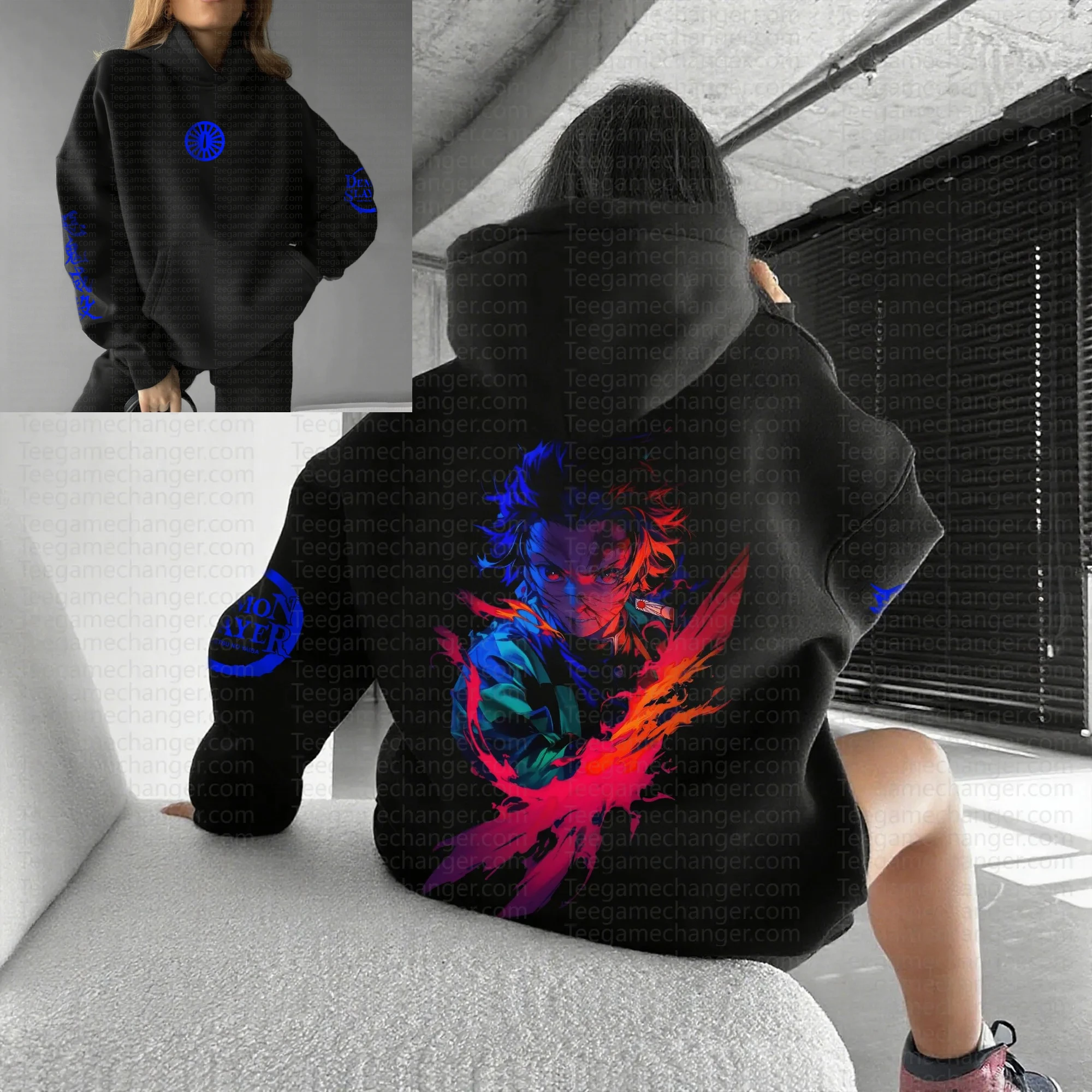 

Teegamechanger Demon Slayer Kimetsu No Yaiba, толстовка с рисунком аниме для мужчин и женщин, весна-осень 2021, уличная одежда, повседневная толстовка