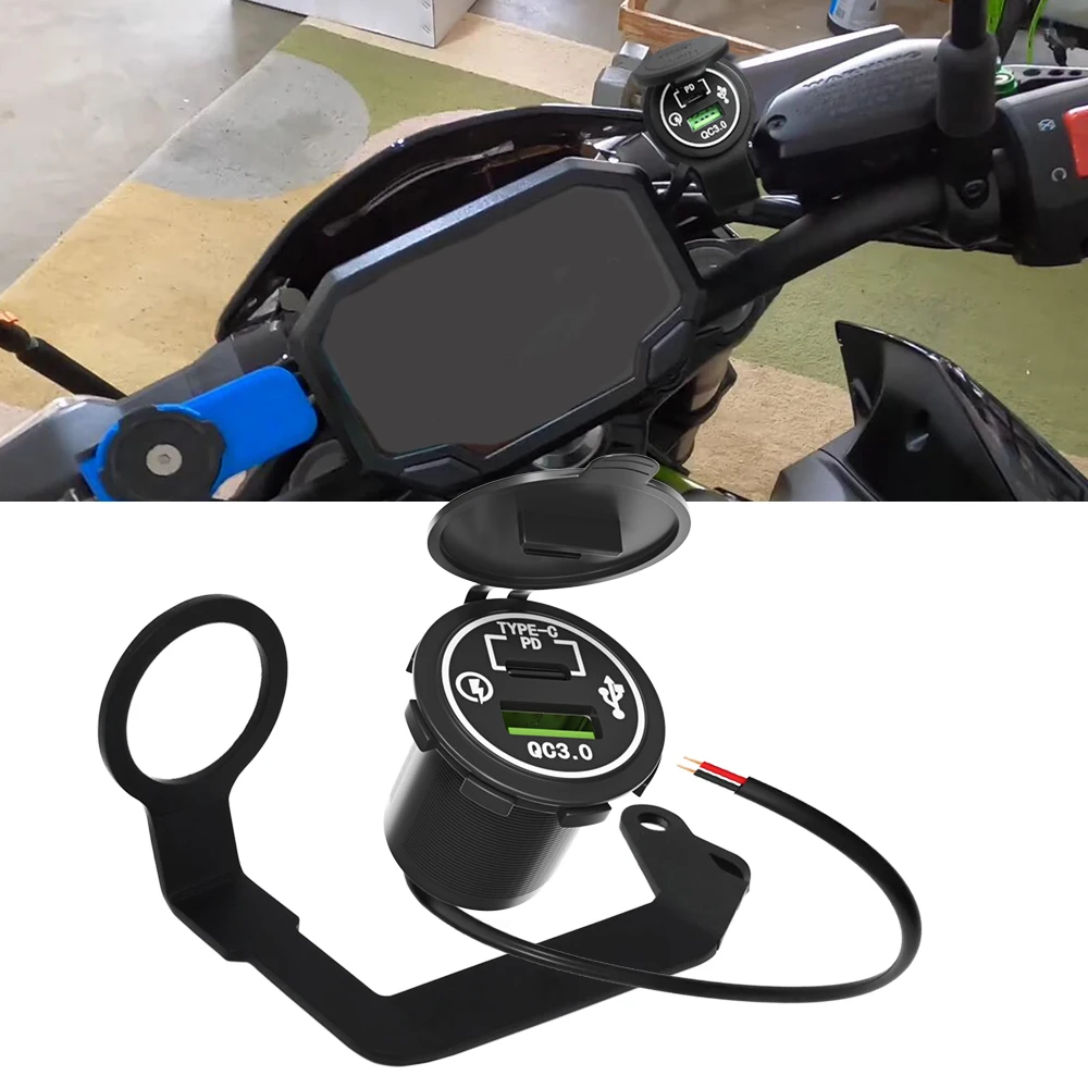 

Fast Charger PD TYPE-C USB Port Kit Fits Kawasaki Z900 2017-Current