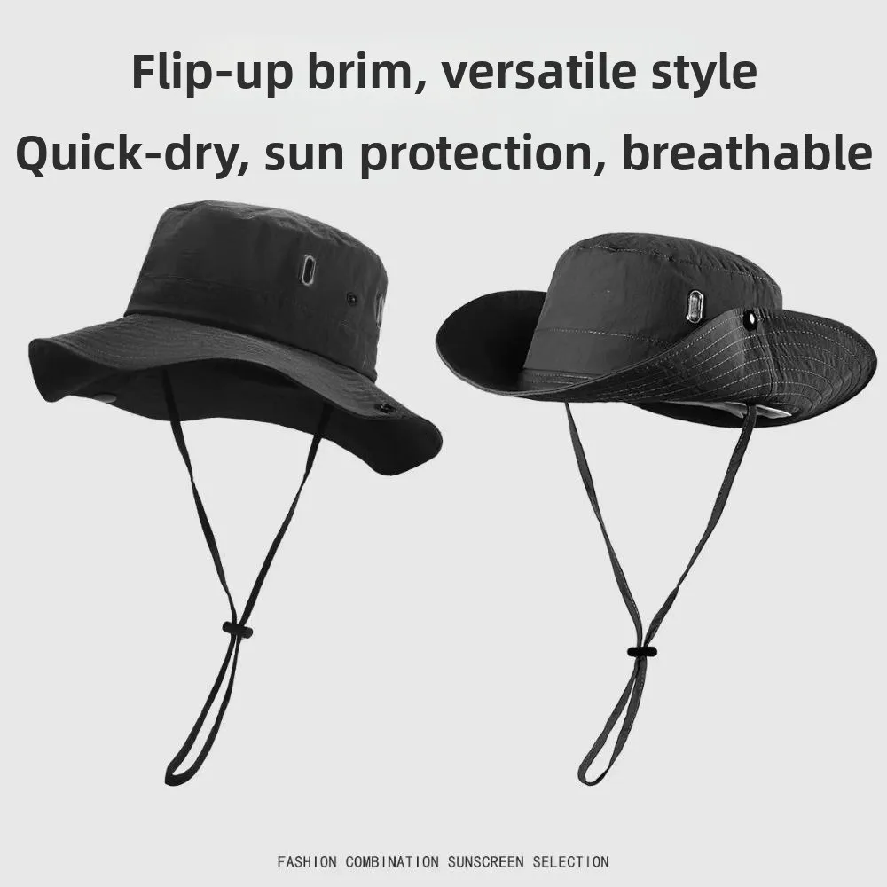 Unisex Design Quick Dry Men Sun Hat Breathable Foldable Full Face Mask Soft Material with Mask Fisherman Hat Hiking