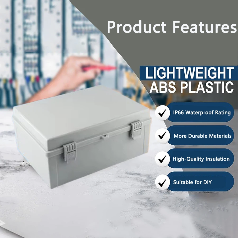 กล่องพลาสติกกันน้ำ IP66 สำหรับงานไฟฟ้า กล่องรวมสายไฟฟ้า ABS สำหรับภายนอกอาคาร กล่องกระจายไฟฟ้าสำหรับโครงการเครื่องมือไฟฟ้า