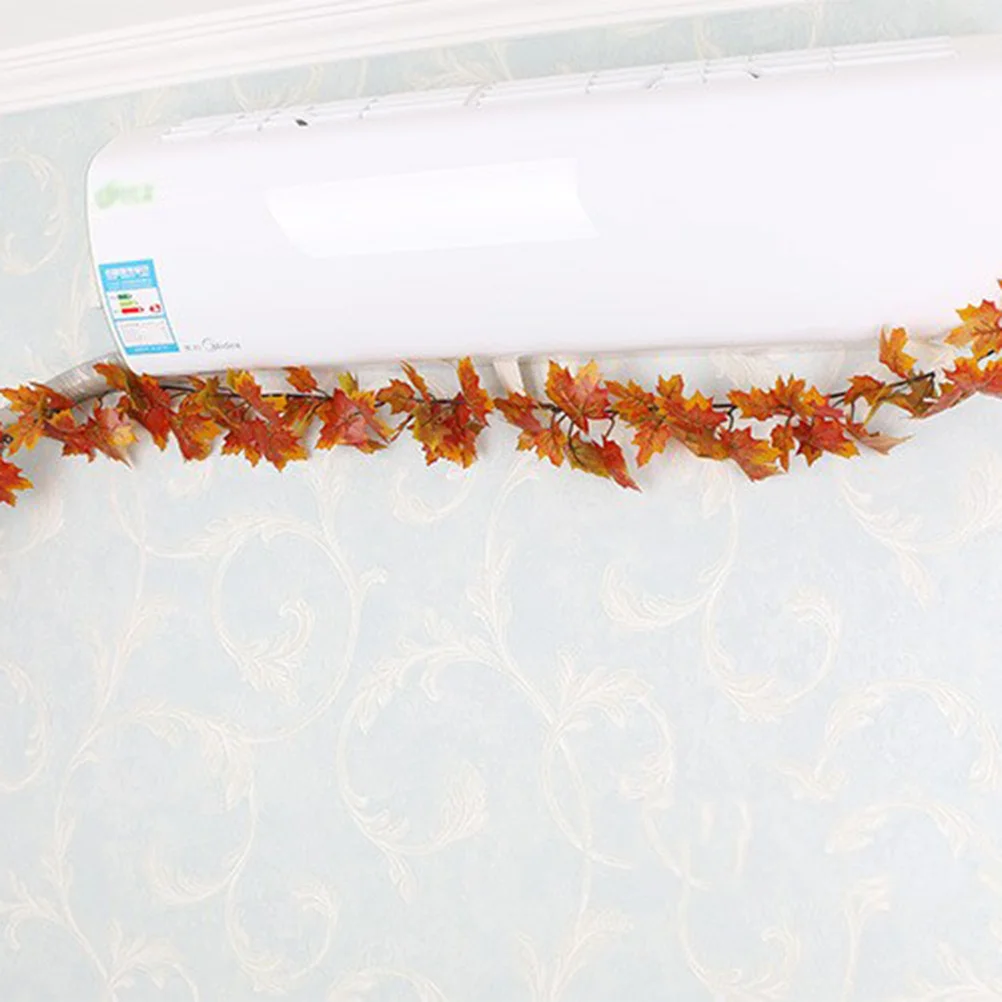 

Artificial Maple Rattan Simulation Leaves Vine For Thanksgiving Decor Wedding Party Garden Fence Wall Door Hanging Decoration