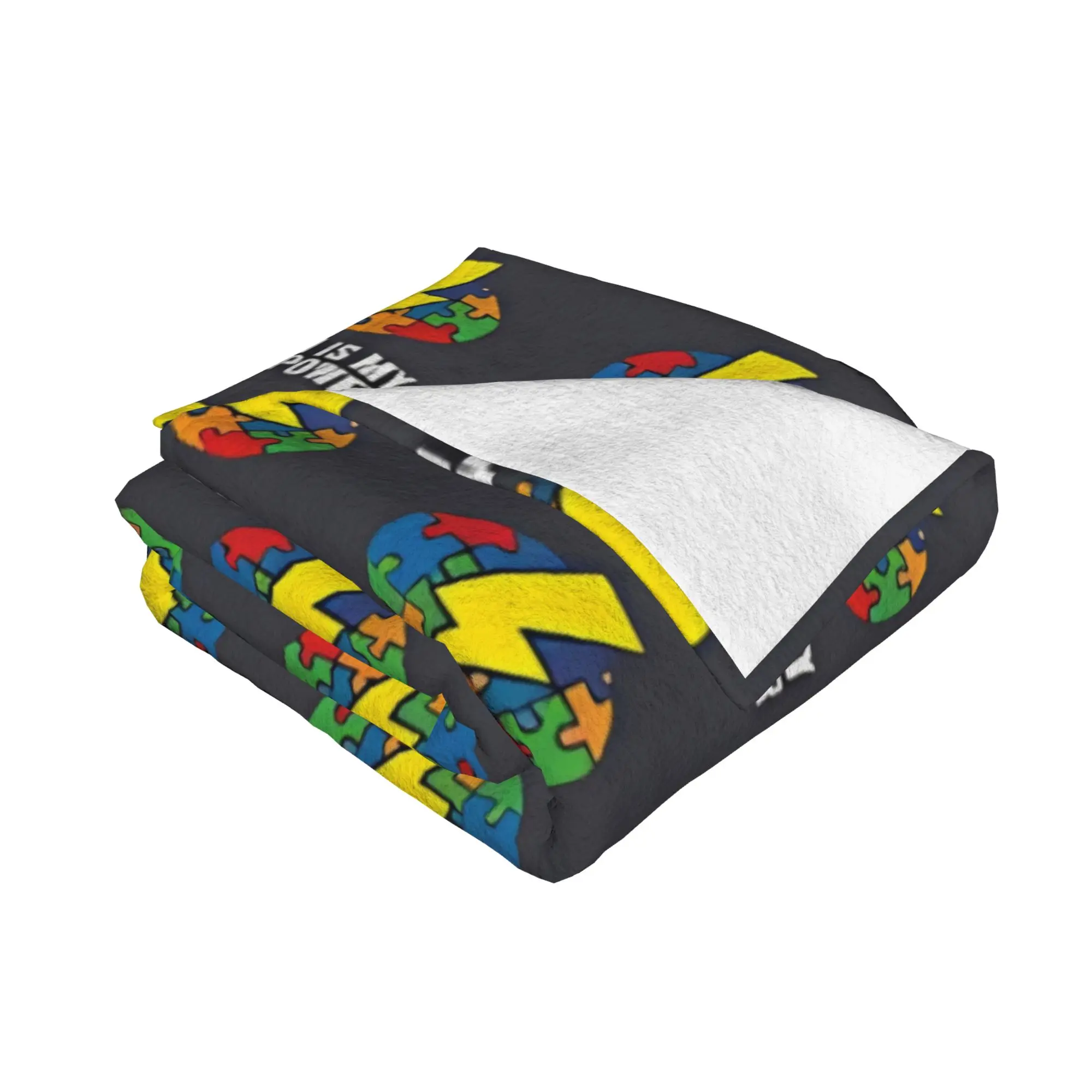 1PC home Cutecore Autism Is My Super Power Autism Blanket Super Cosy Plush Home Living Room Sofa halloween