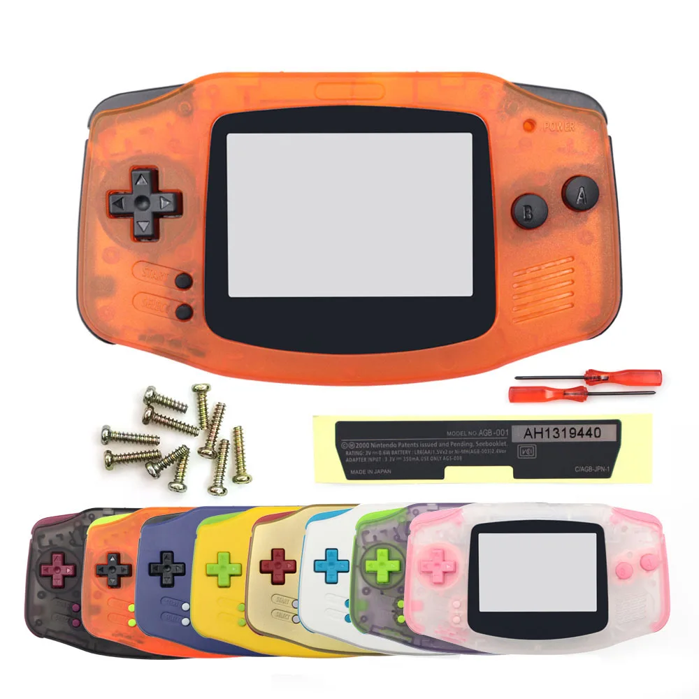 

Hispeedido GBA Shell Housing Replacement Case Cover Button Kit Screen Lens Sticker Label For Gameboy Advance Console