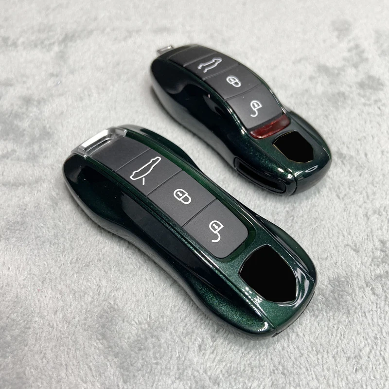 

Key Case Dark Green for Porsche 718 911 Panamera Cayenne Macan Boxster Cayman Car Key Shell Cover Remote Control Fob Replace