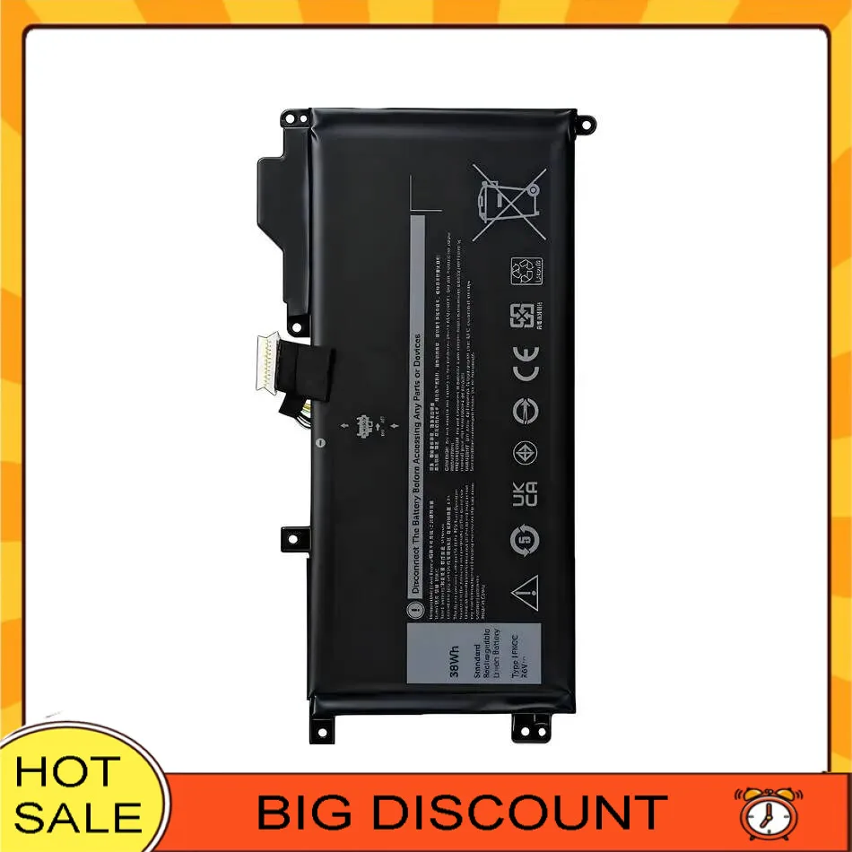 

Аккумулятор 1FKCC 38 Втч для Dell Latitude 7200 7210 2-в-1 серии T04J T04J001 T04J002 T5H6P 09NTKM 9NTKM 0D9J00 D9J00 0KWWW4 KWWW4