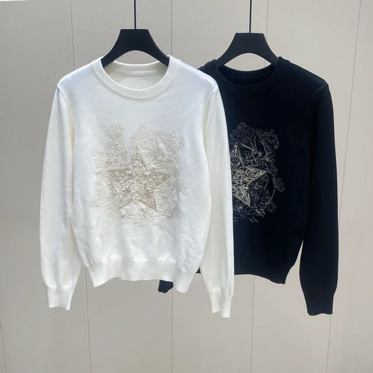 Five Point Star sweaters women Embroidery Pullover Knitted sweaters