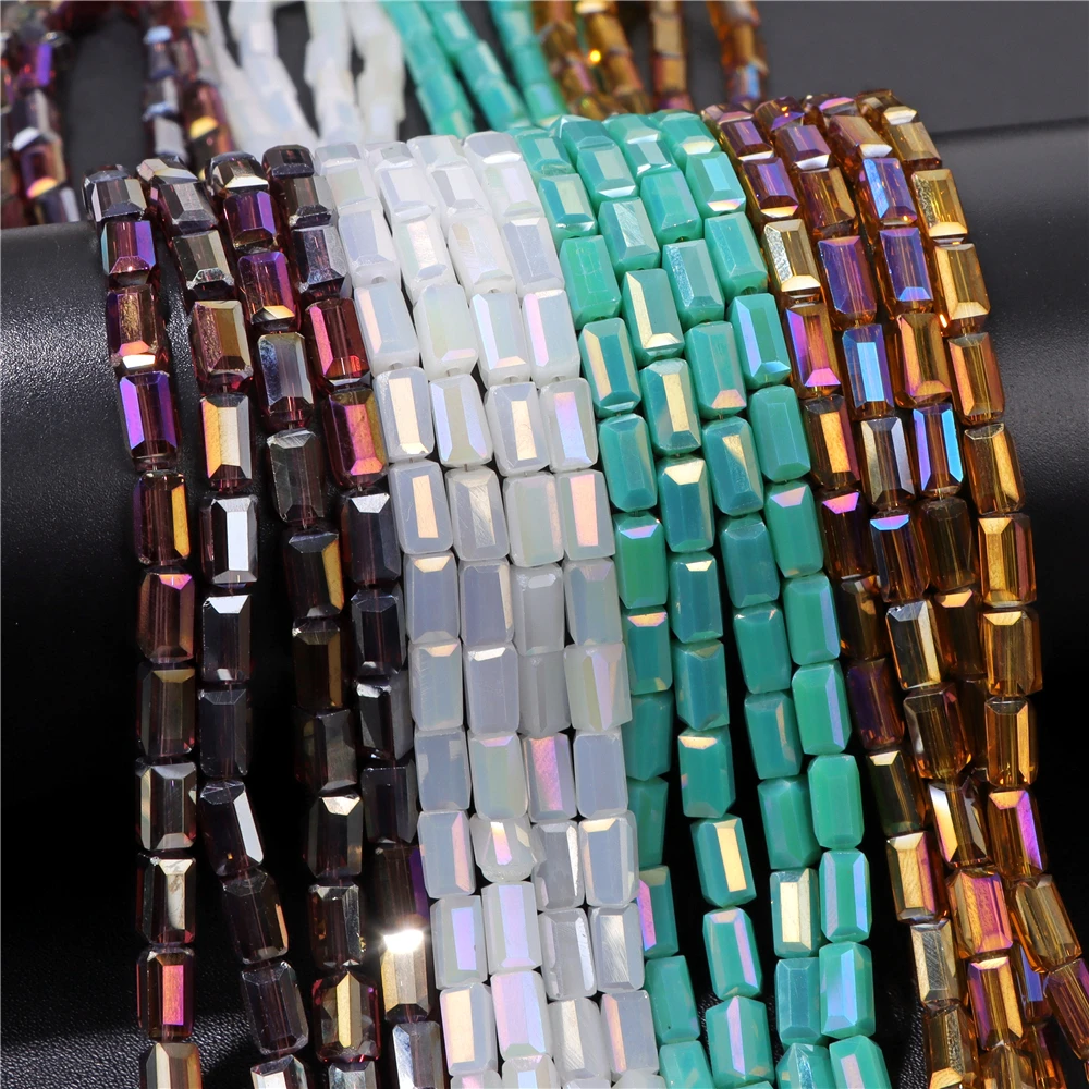 High Quality Bead Faceted Austrian Crystal Cube Beads Rectangle Glass For Jewelry Making Bracelet Necklace Earring DIY 70pcs/lot
