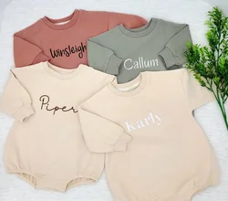 Organic Cotton Baby Sweatshirt Romper,Embroidered Name Infant Sweatshirt,Personalized Baby Sweatshirt,Newborn Gift,Baby Shower