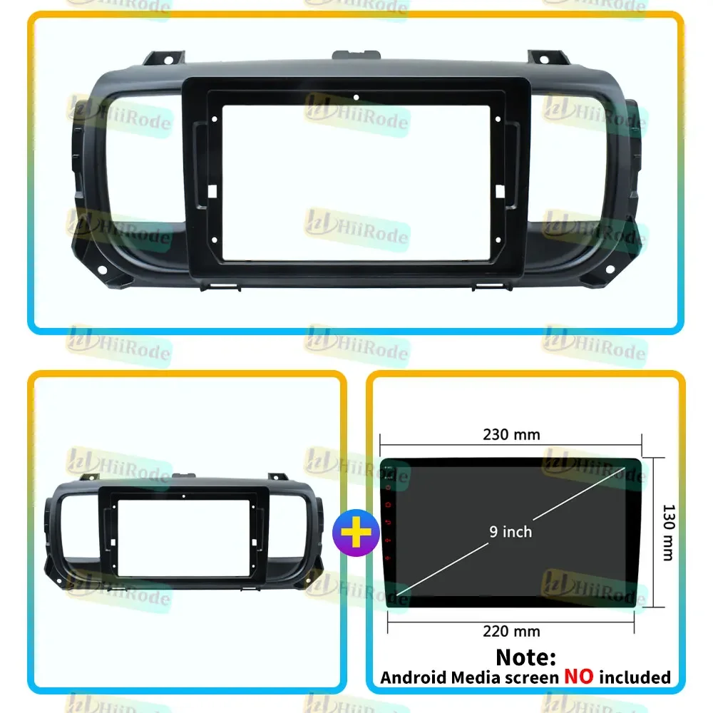 Hiirode Car Android Radio Stereo Player Frame Fascia For Citroen Jumpy Peugeot Expert Toyota Proace 2016-2024 Panel Cable Canbus