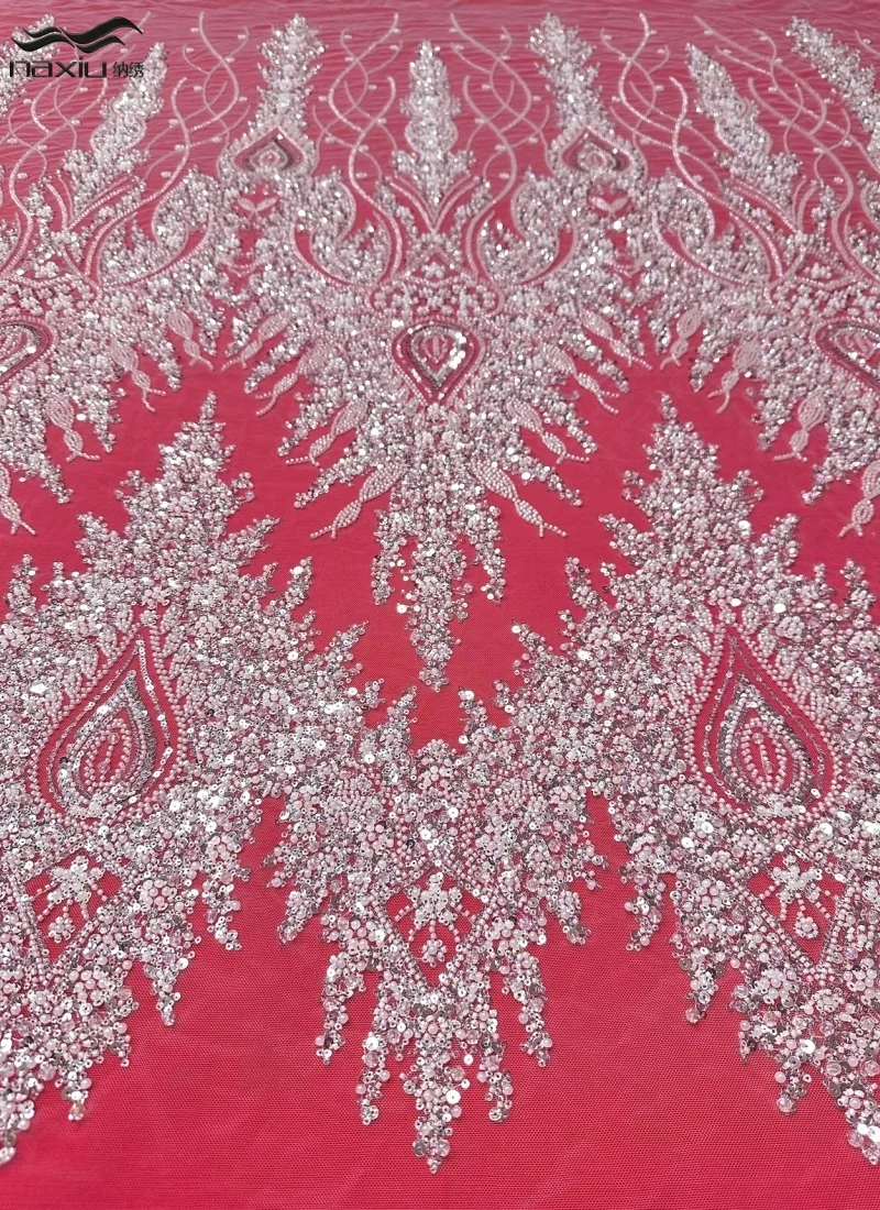 

Madison African Nigerian Beaded Lace Fabric 2026 High Quality Embroidery Sequins French Heavy Mesh For Women Wedding Dress Sew