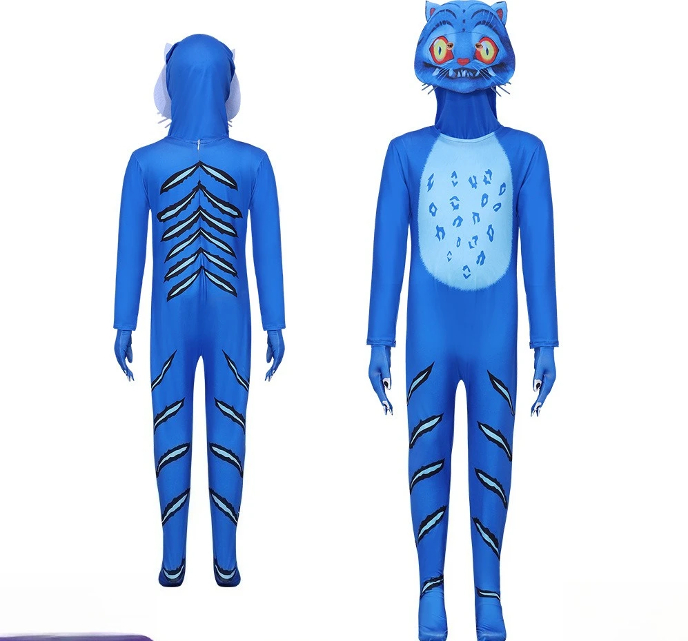 

Kpop Demon Hunter Tiger Children's Jumpsuit Battle Suit Girls Boy Halloween Cosplay Rumi Zoey Mira One-piece Bodysuit