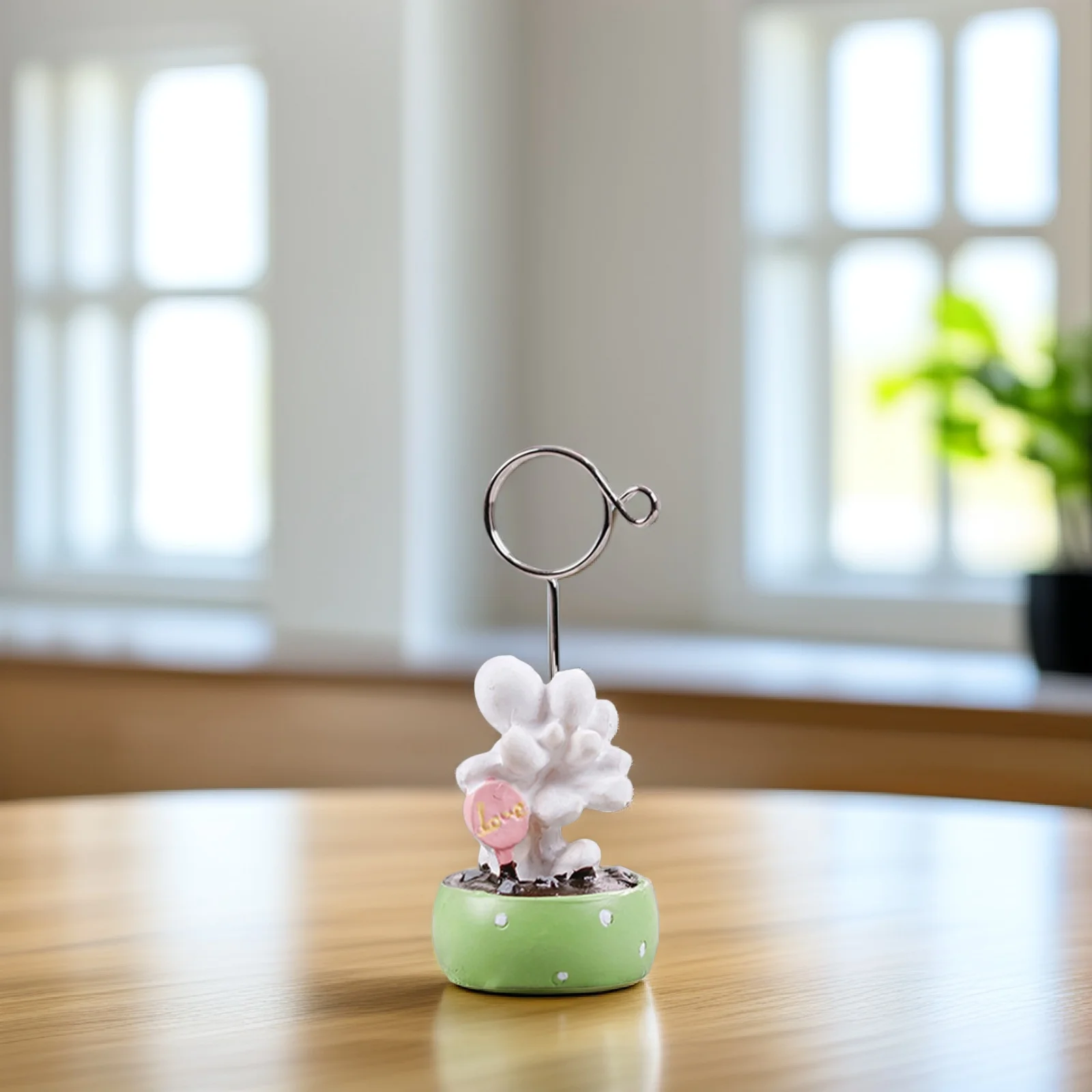 

3Pcs Mini Bonsai Desktop Ornament Memo Cactus Desktop Ornament Clips Resin Metal Shape Long Term Use Party Decorations