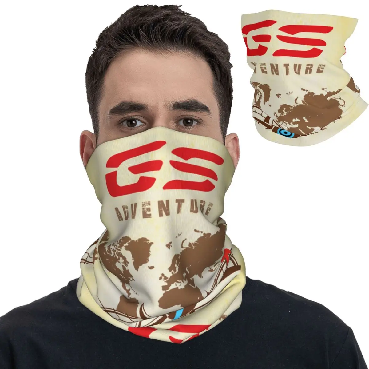 GS-Bandana con estampado del mapa del mundo para hombre y mujer, pasamontañas de motociclista, bufanda mágica cálida, diadema deportiva, Unisex, a prueba de viento