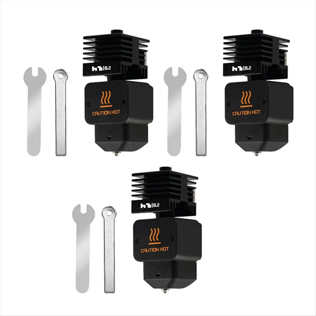 Welcome Deal-3 Sets for H2D Hotend Kit Quick Swap Design Hotend Hardened Steel Nozzle 3D Printer Accessories 0.2mm Nozzles