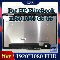 Dla HP Elitebook X360 1040 G5 G6 dotykowy ekran LCD zestaw naprawczy z ramką L42962-001 L42311-001 FHD