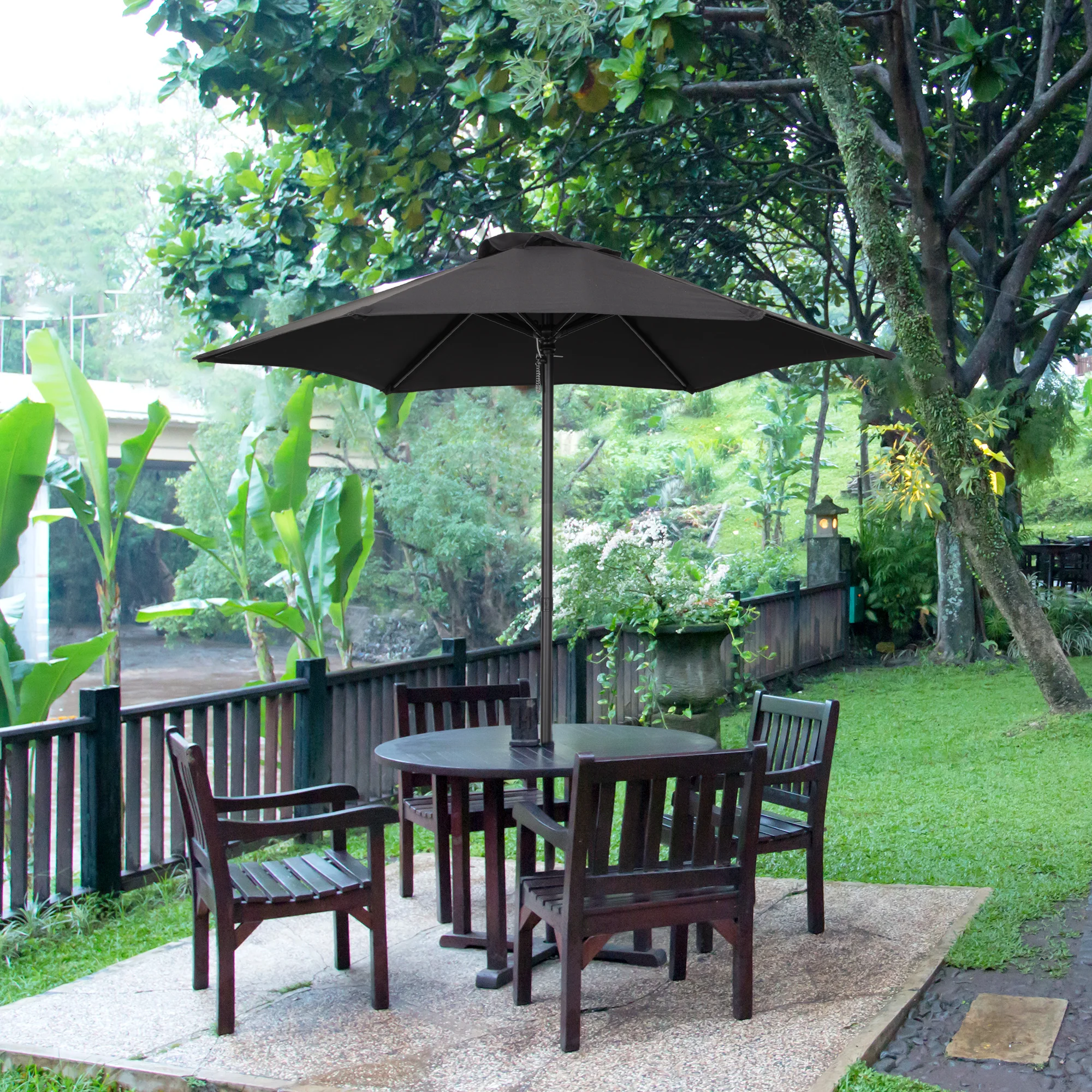 2 Meter Outdoor Garden Parasol Umbrella with Sturdy Ribs