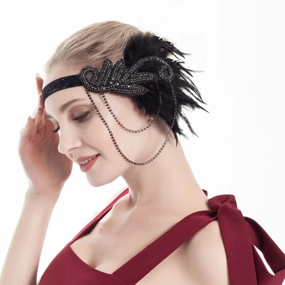 

Dress Headwear Accessories Feather Headwear Sequin Hair Korean Style Headband Masquerade Party Hair Accessories