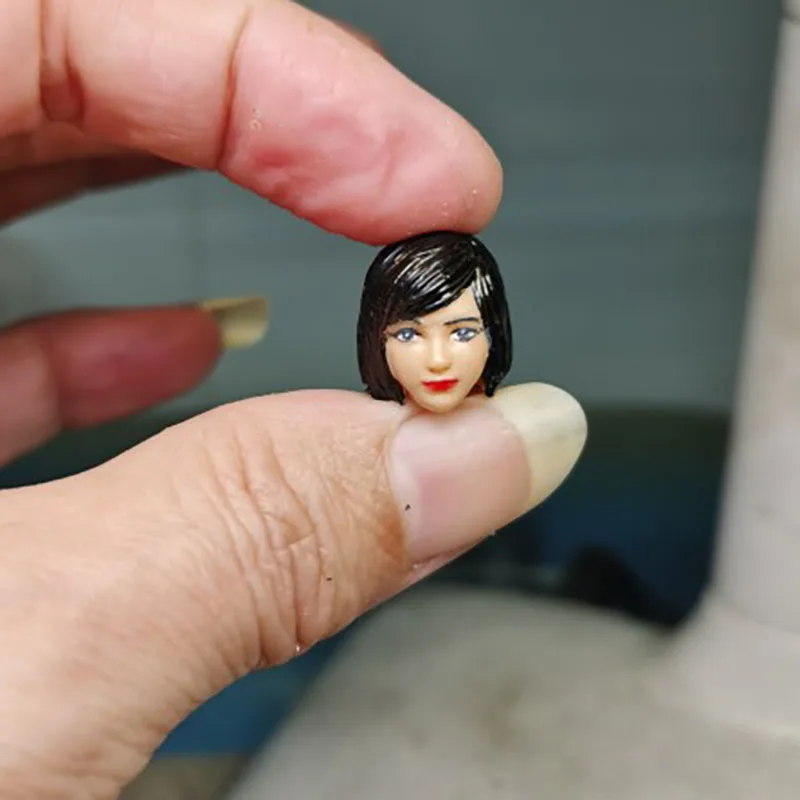 

1/18 Scale 3.75 Miniature Female Soldier Handmade Head Sculpture Model Movable Doll Accessories Collection Display Toy Gift