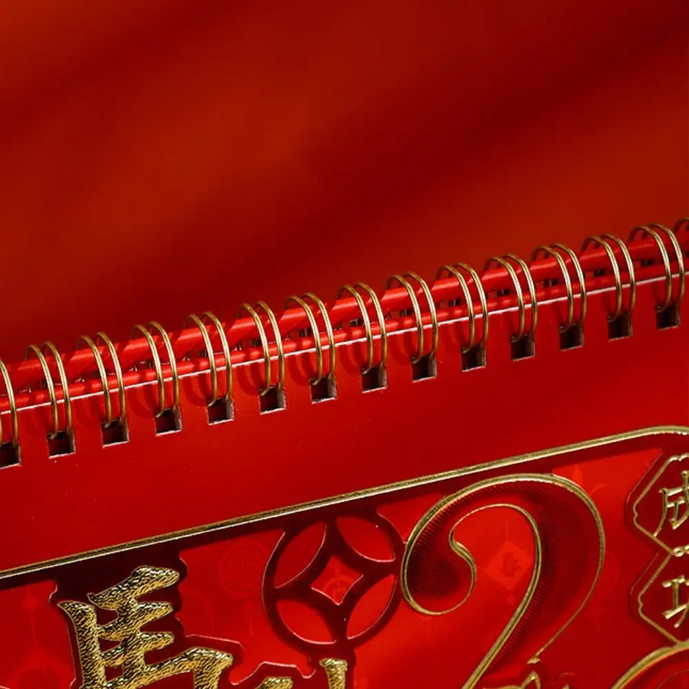 2026 Chinese Style Desktop Calendar Foldable Sturdy Desk Calendar Thick Paper Simple Chinese Calendar Desktop Decorations