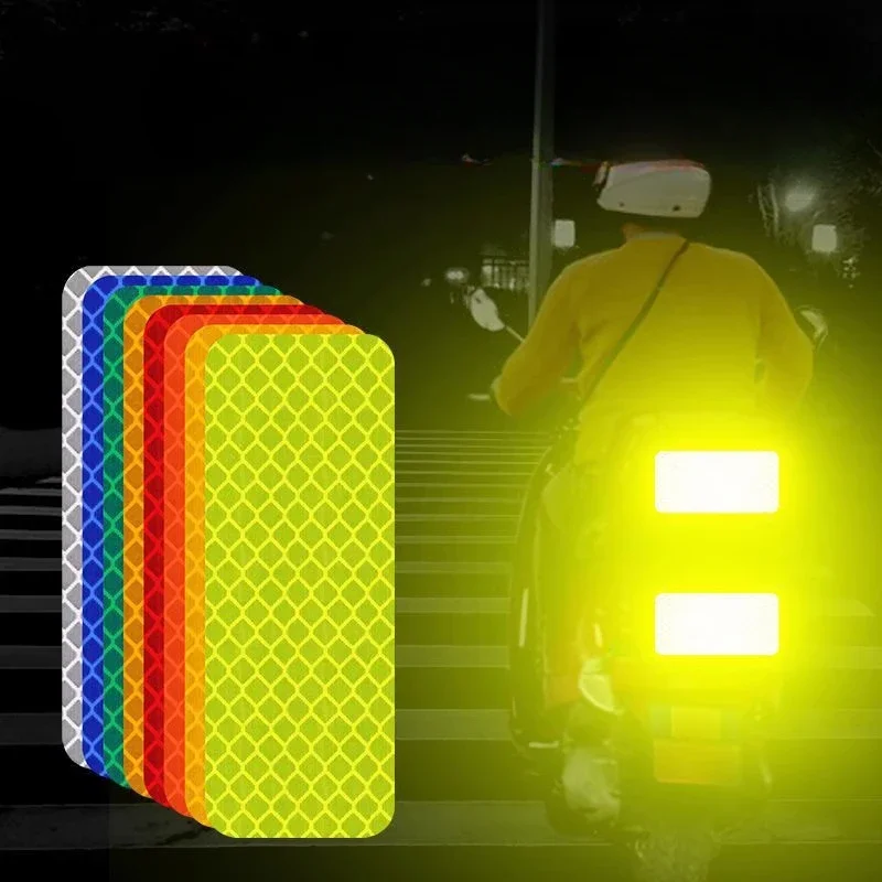 10Pcs Reflective Stickers Bumper Reflective Stickers Warning Strip Tape Secure Reflector Stickers Motorcycle Motorcycle Sticker