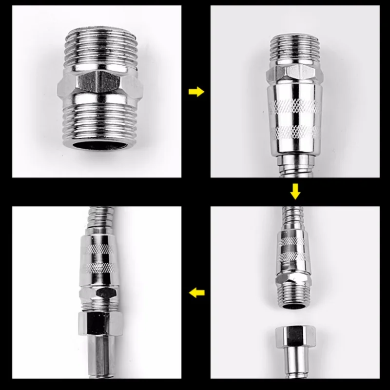 Extensor de longitud de latón cromado G1/2, Conector de tuberías de agua de entrada, manguera de ducha, Junta extendida para accesorios de Hardware