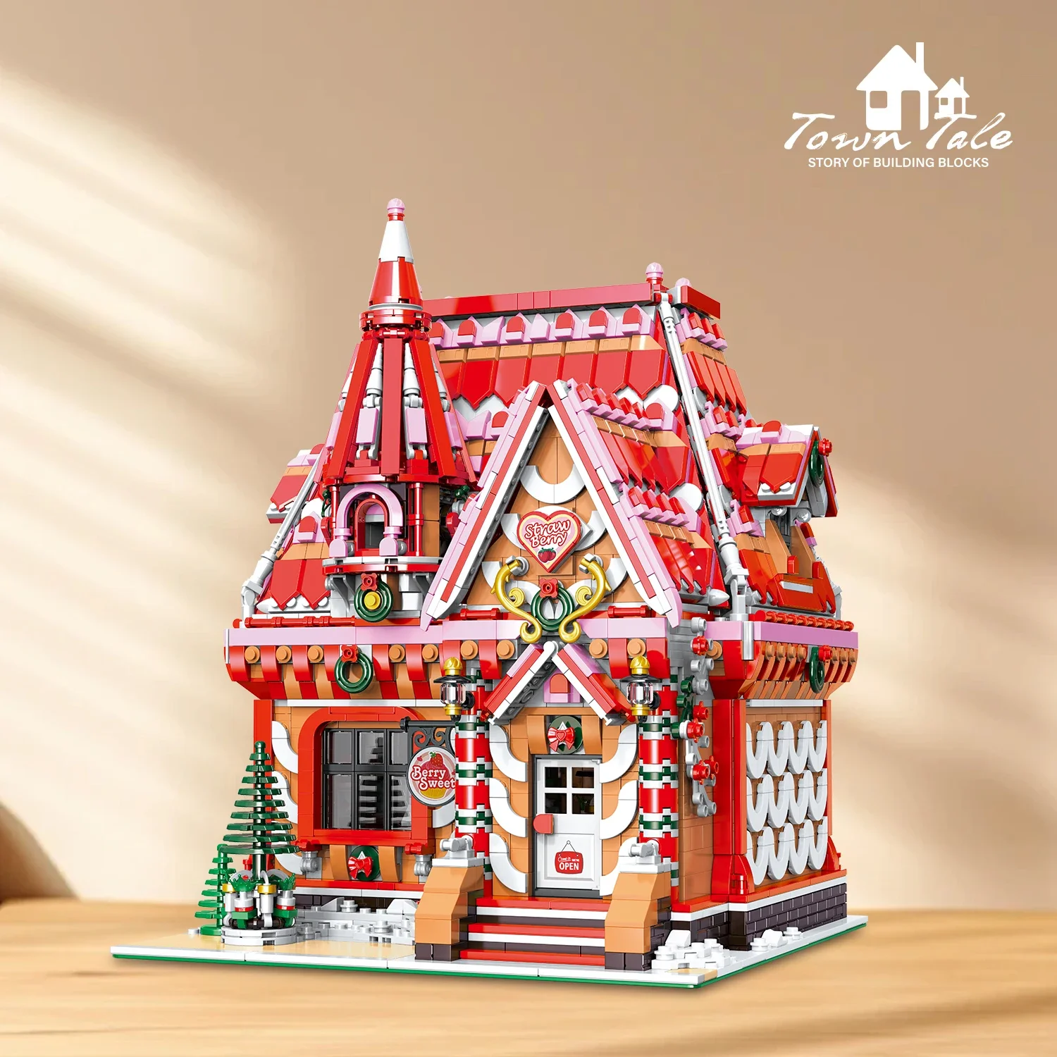 3938 قطعة منزل الفراولة اللبنات مدينة عرض الشارع ورشة عمل بناء نموذج الطوب الاطفال التعليمية لتقوم بها بنفسك اللعب هدية عيد #1