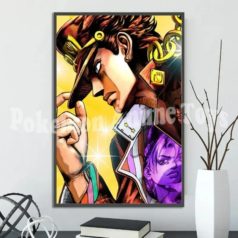 Anime JOJO Bizarre Adventure Self-adhesive Poster Figures Home Decoration Painting Wall Art Computer Room Jotaro Kujo Wallpaper