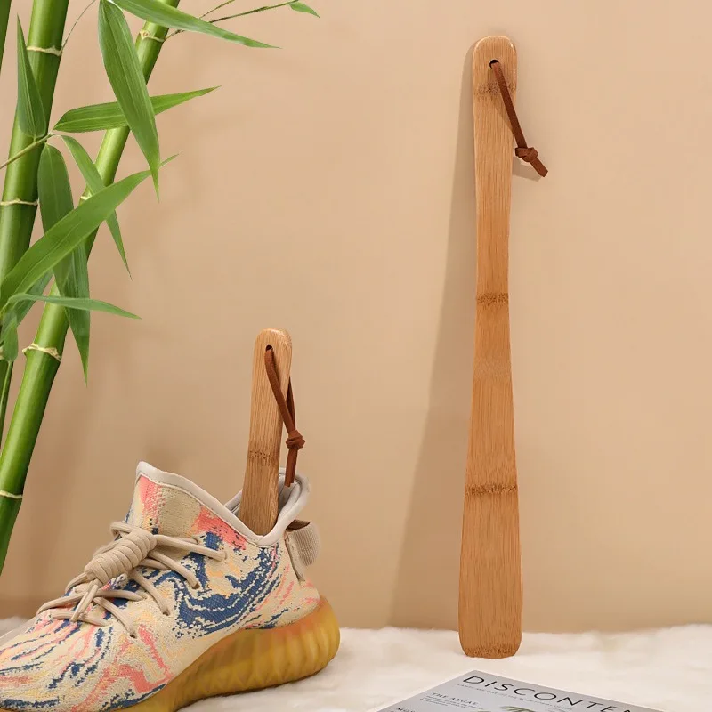 Long Bamboo Shoe Horn for Elderly Pregnant Women No Bend Easy Wear Shoe Helper Dressing Aid