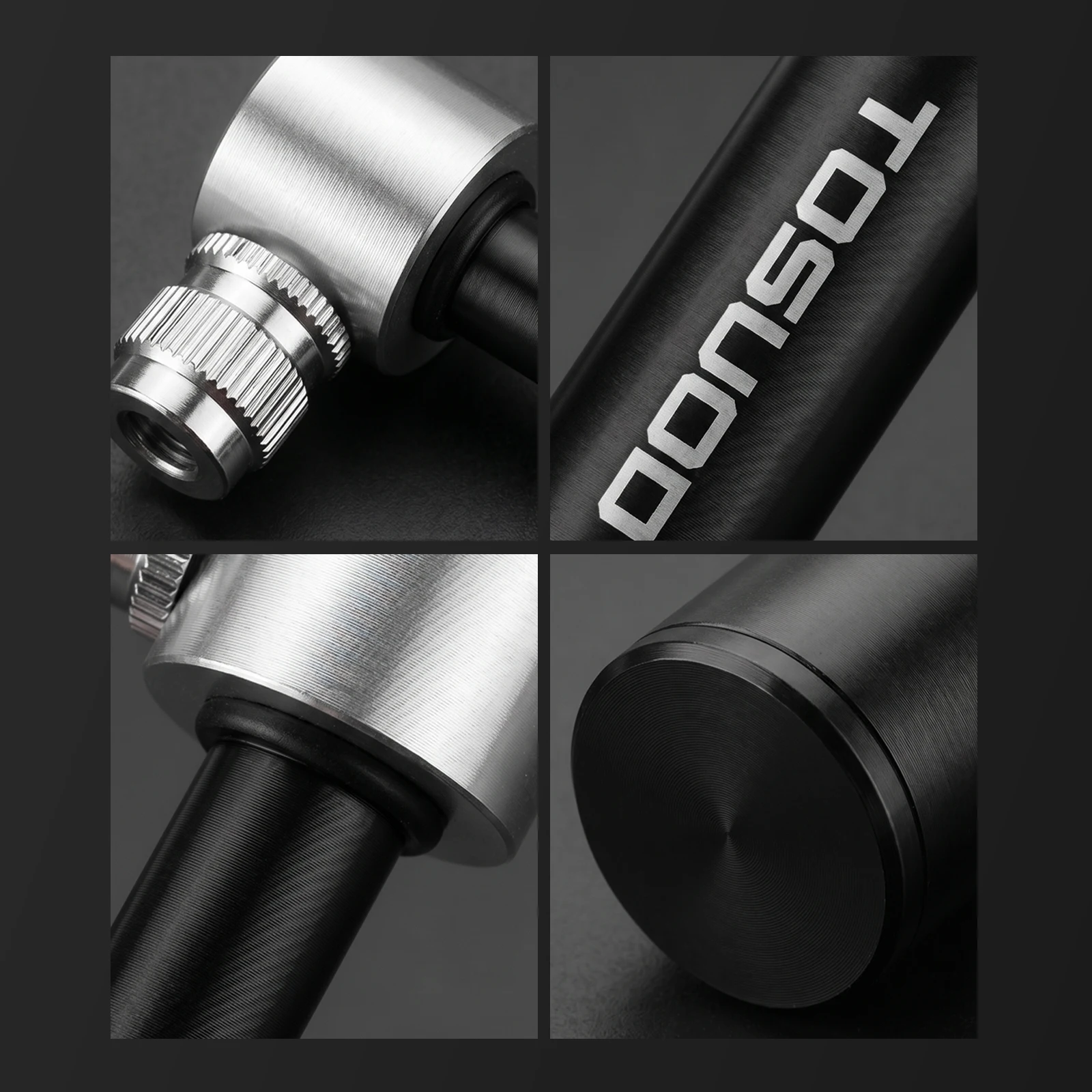 TOSUOD Mini-Fahrradpumpe, kompakt, tragbar, Hochdruckpumpe, universell für Rennräder, faltbare Fahrradpumpe – Detail 5