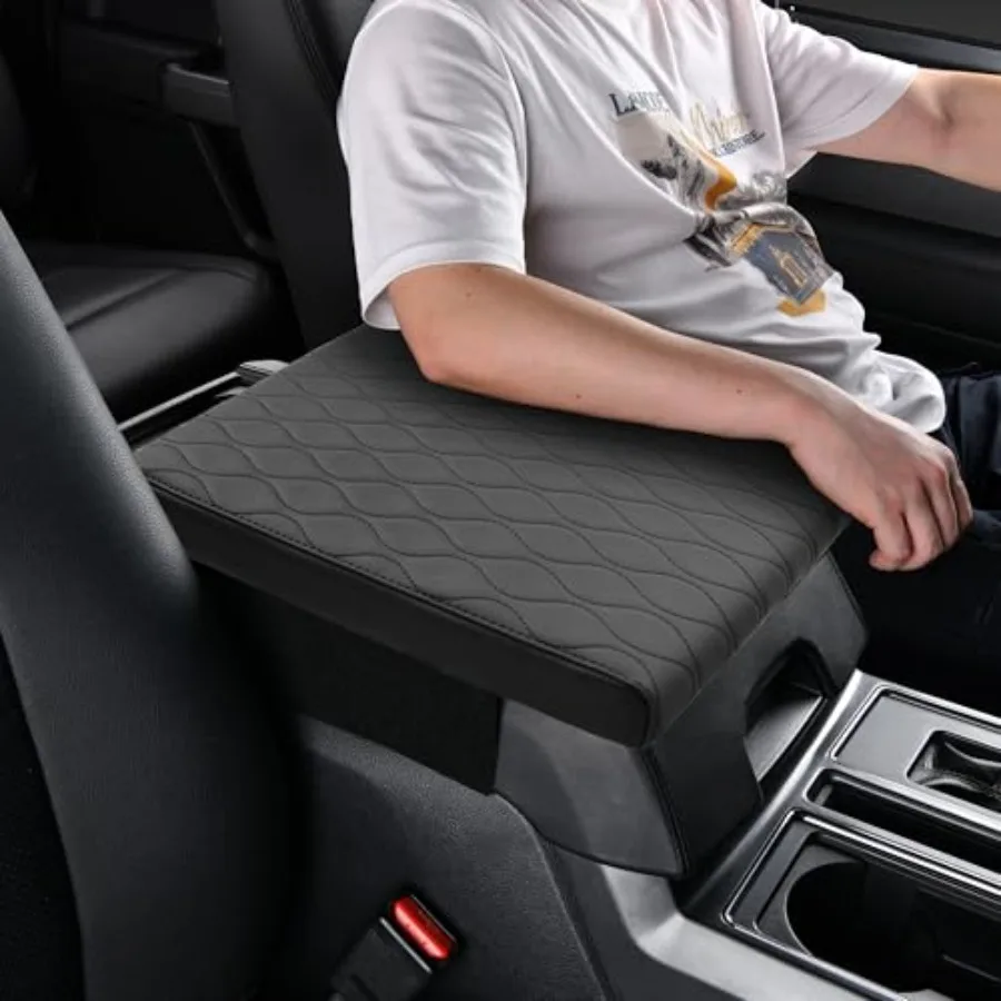 

Накладка на центральную консоль грузовика из искусственной кожи, универсальная, большая, для подлокотника, регулируемая, для коррекции осанки за рулем, защитная подушка-подлокотник, органайзер для хранения