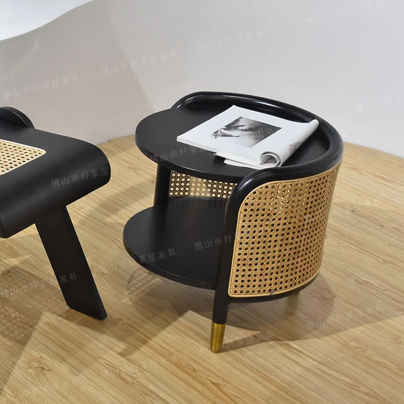 Nordic side several solid wood coffee table B & B small round several double-layer living room small side several household