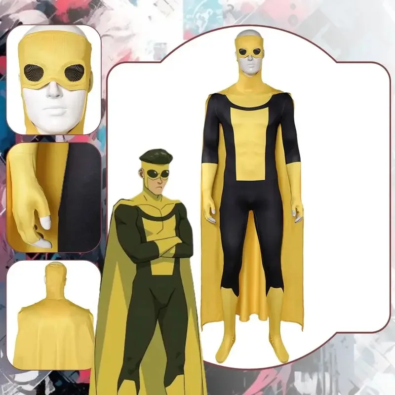 Invencível mark grayson cosplay fantasia traje disfarce para homens zentai terno macacão roleplay outfits halloween carnaval terno