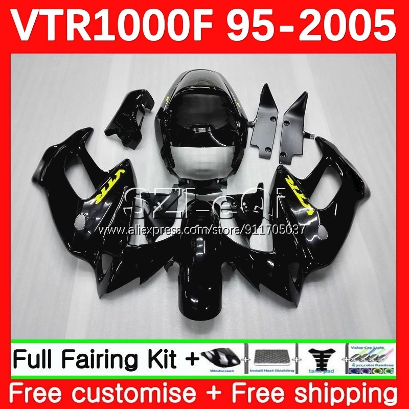 SuperHawk For HONDA VTR 1000 Stock black F 1000F 56No.4 VTR1000F 95 96 97 98 99 00 VTR1000 F 2001 2002 2003 2004 2005 Fairing