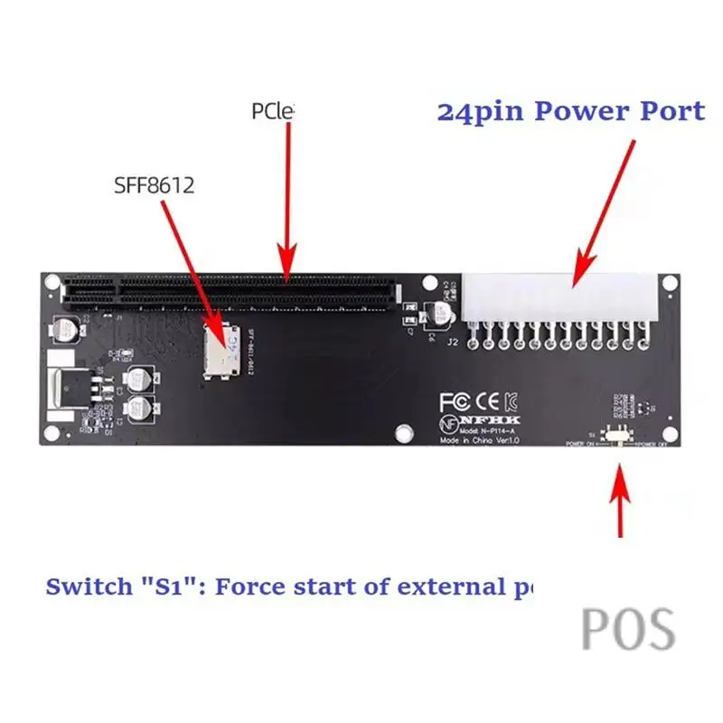 

Для Oculink SFF-8612 SFF-8611 Карта адаптера PCI-E 16X 2230 M.2 M-Key Адаптер для GPD WIN Max2 Внешняя видеокарта-POS
