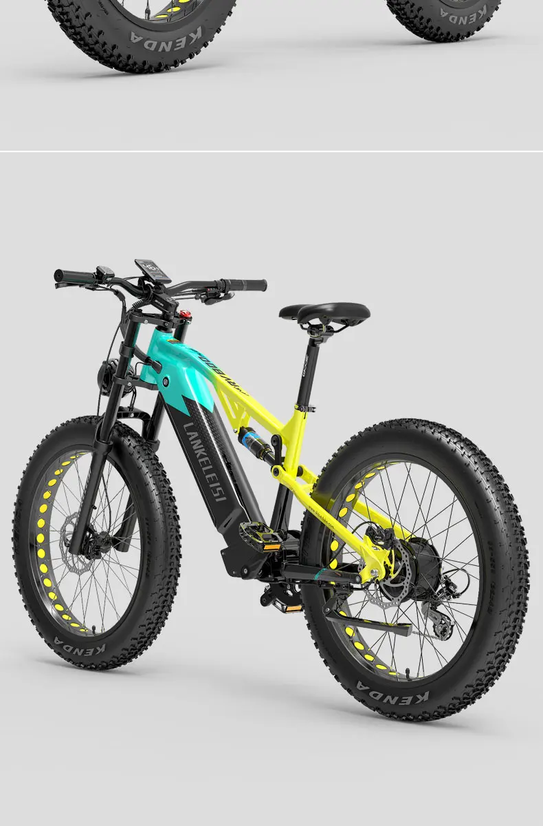 Lankeleisi RV800 750W Bafang Elektro-Fatbike, 48V 20Ah Batterie, 26"-Reifen, hydraulische Scheibenbremsen, 7-Gang-Schaltung, Vollfederung, Offroad-E-Bike für Erwachsene