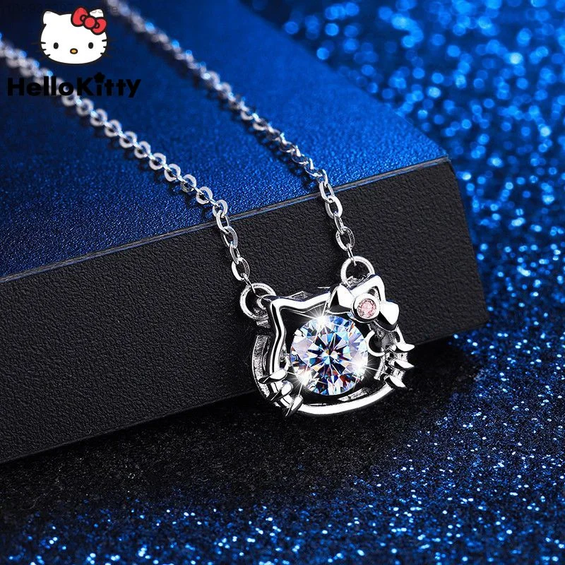 

Hello Kitty Sanrio Woman Necklace Harajuku Romantic Anime Beating Pendant Collarbone Chains Jewelry Christmas Gifts