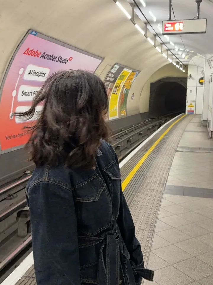 Vintage Dark Denim Shirt Dress Women Stand Collar Belted Waist Utility Pocket Long Sleeve  Commuter Street Casual Outerwear