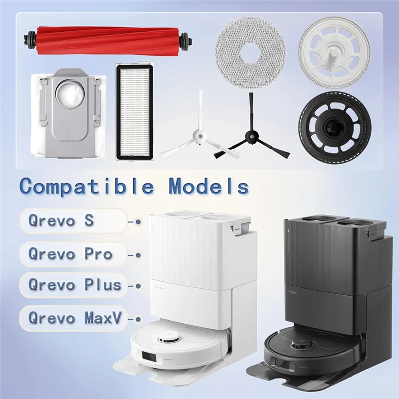 Acessórios de substituição para roborock qrevo s/qrevo pro/qrevo plus/qrevo maxv escova lateral principal filtros hepa almofadas mop