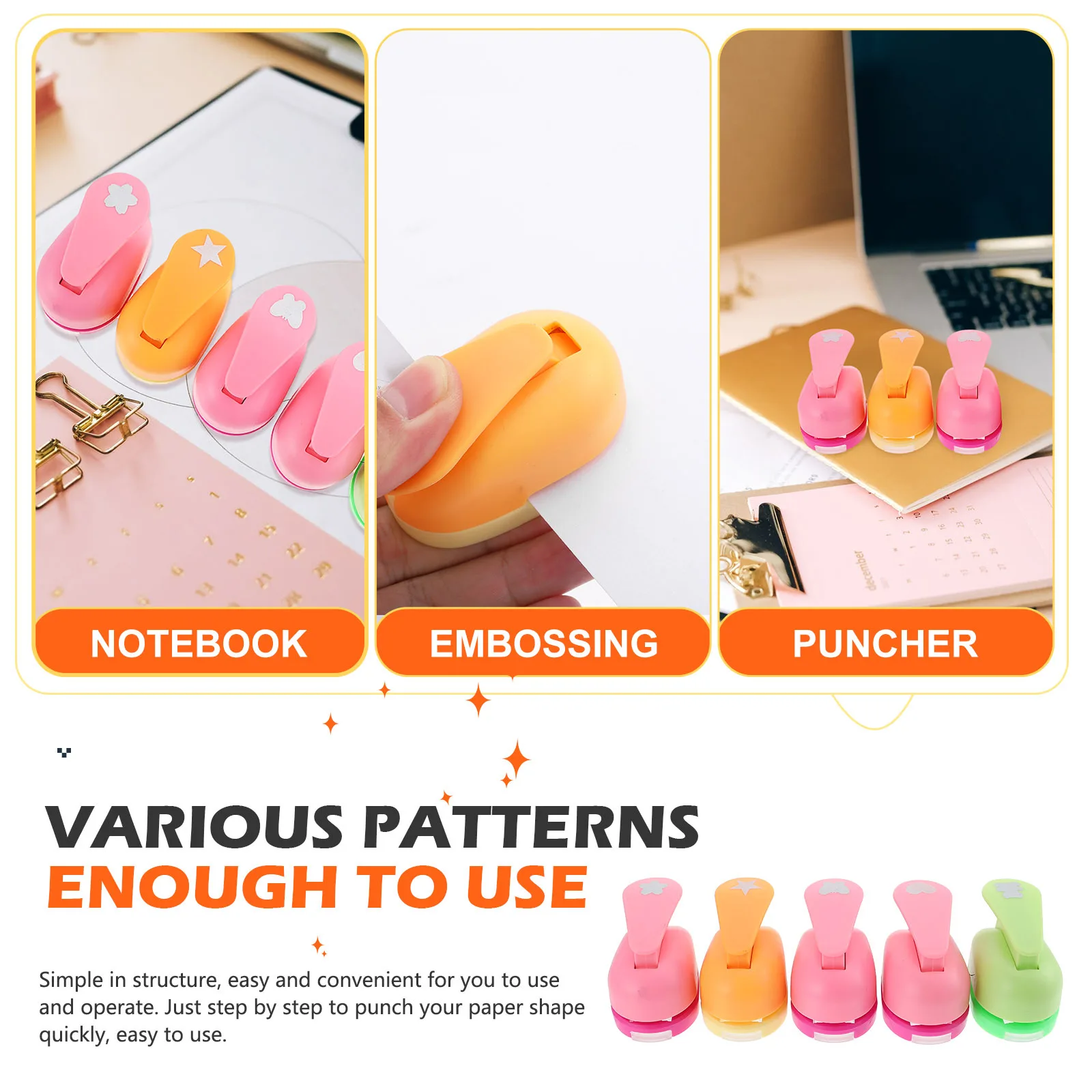 5 قطعة مجموعة خرامة الورق متعددة الوظائف الحرفية ثقب لكمة المحمولة لتقوم بها بنفسك أداة لسكرابوكينغ بطاقات المعايدة المشاريع الفنية #1