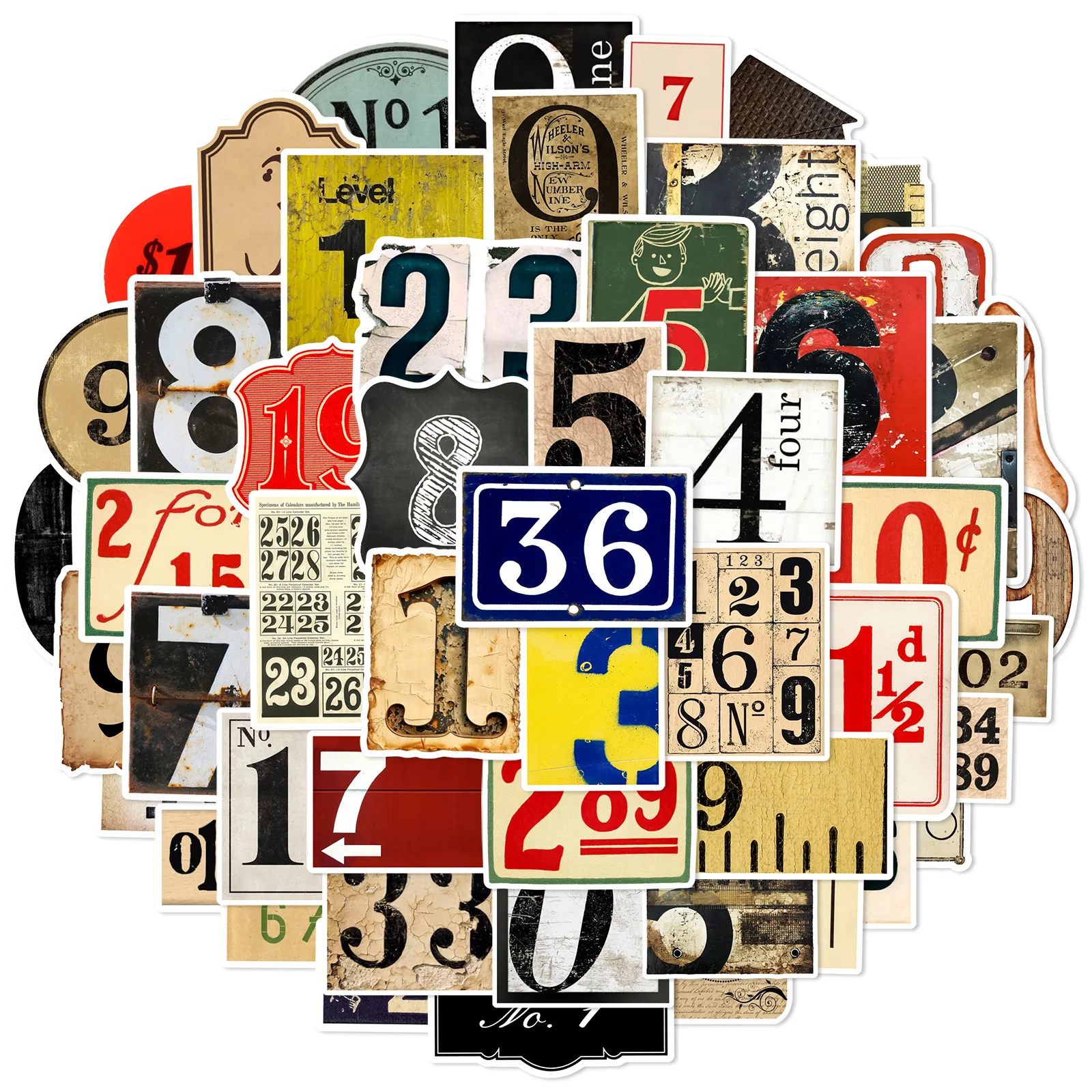 

50Pcs Retro Digital Graffiti Stickers Phone Cases Suitcases Guitars Water Bottles Helmets Waterproof Stickers
