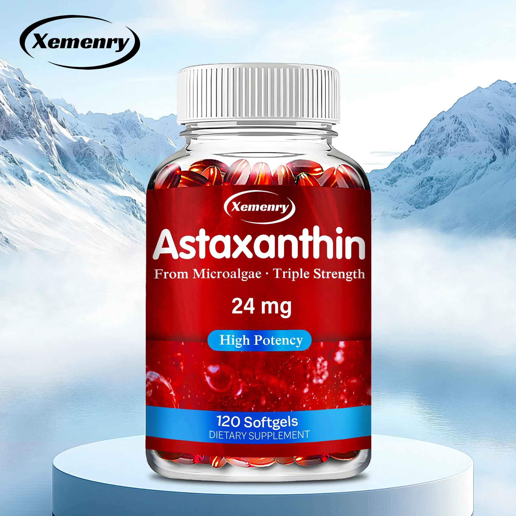

Astaxanthin 24 Mg - Accelerates Metabolism, Antioxidant, Promotes Skin, Eyes, Heart & Cardiovascular Health, Boost Energy Levels