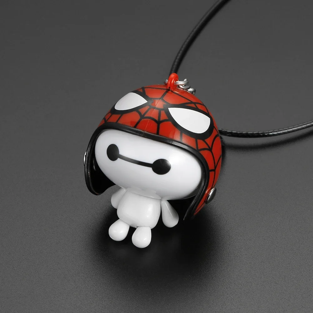 Car Pendant Cute Helmet Baymax Robot Doll Hanging Ornaments Automobiles Rearview Mirror Suspension Decoration Accessories Gifts