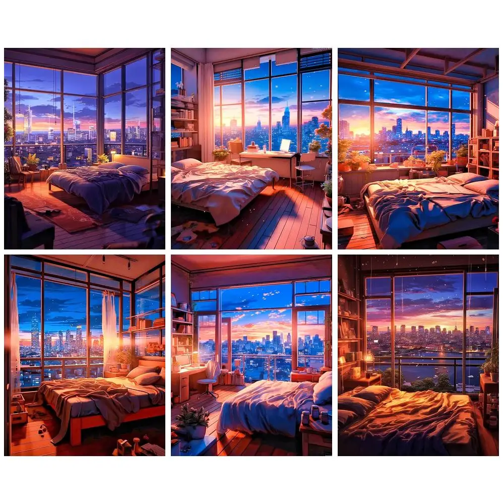 

GATYZTORY 40x50cm Paintings By Number To Paint Sunset Glow Bedroom Pictures By Numbers To Paint Gifts Diy Decor Wall Decoration