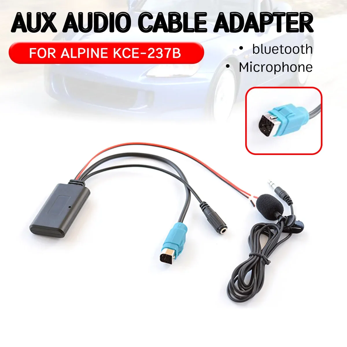 

wireless audio interface bluetooth Aux Receiver Cable Adapter with microphone for Alpine 2009+ CDE-W203Ri for Alpine KCE-237B