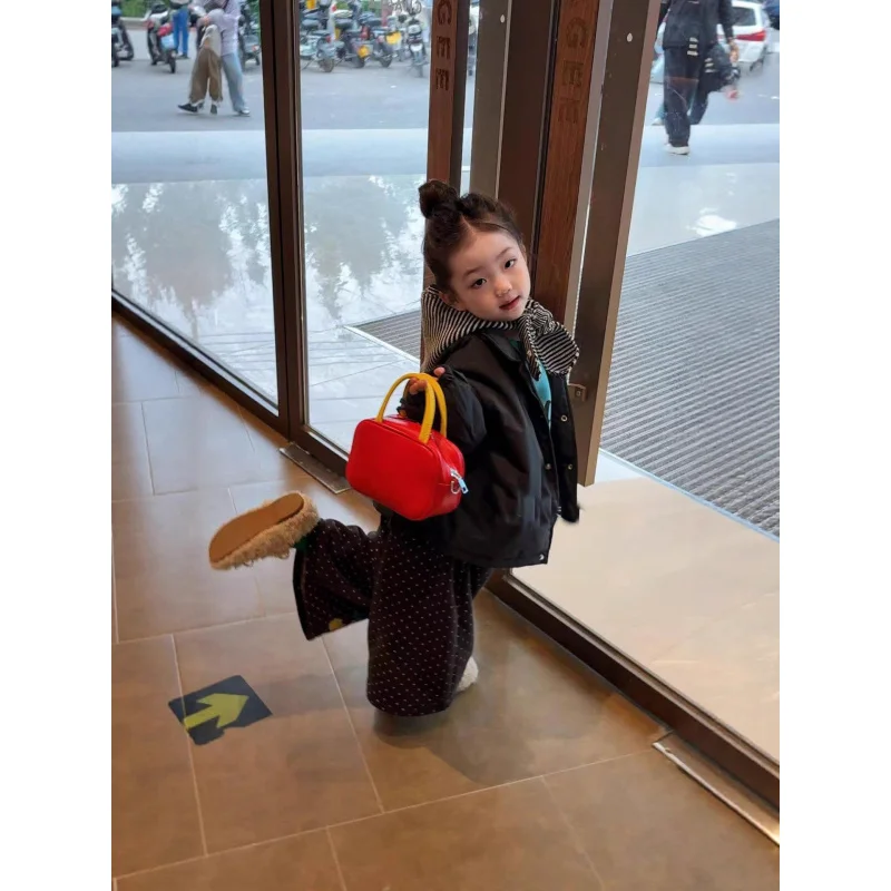 

Boys and Girls Outfit2025New Stylish Autumn Winter Jacket for Children Baby Letter Sweatshirt Polka Dot Casual Sweatpants