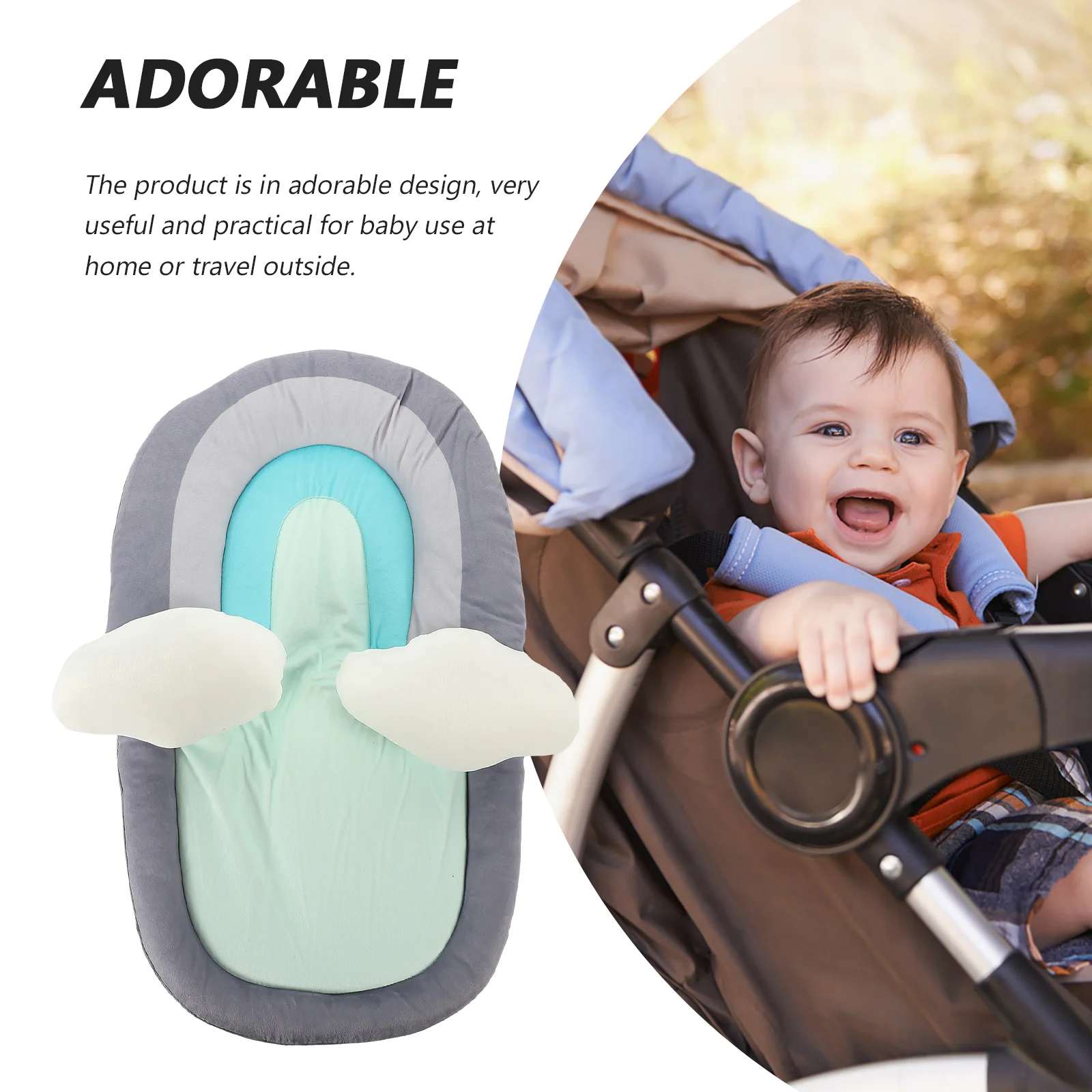 

Baby Stroller Cushion Premium Seat Mat Protective Pad Breathable Washable Shock Absorption Baby Car Seat Accessory