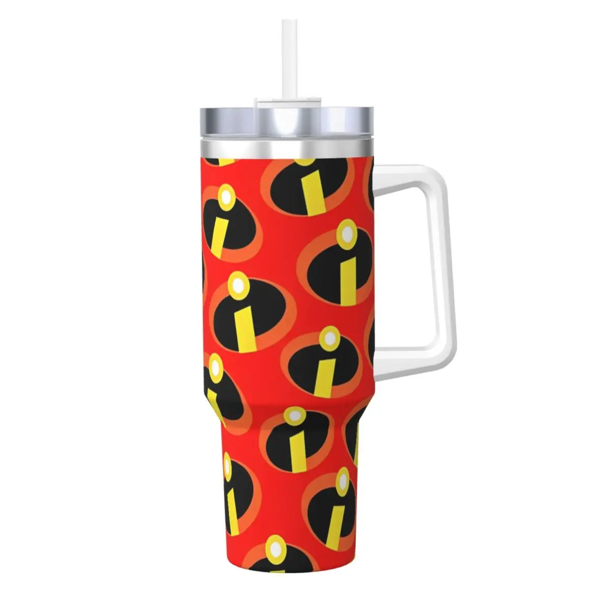 Stainless Steel Tumbler The Incredibles Car Mugs With Straws Driving Cold and Hot Water Bottle Leakproof Large Coffee Mug